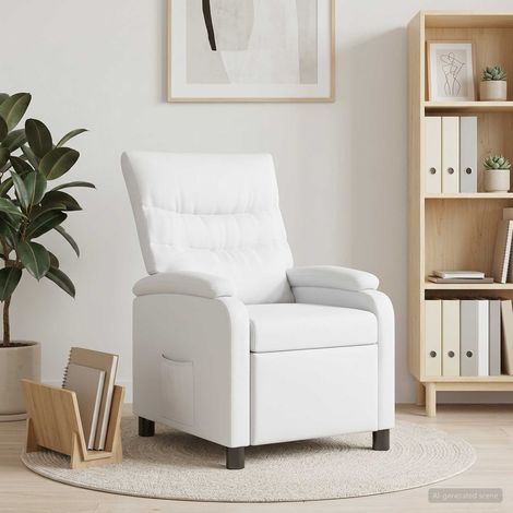 vidaXL Poltrona reclinabile Bianco Similpelle (1/5)