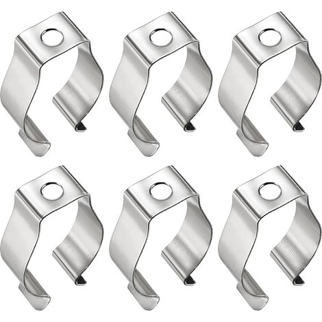 T8 LED Tube Clips x 10pcs U Clips Bracket Mounting Silver Nickel  Accessories for Mounting Light Tubes (1/5)