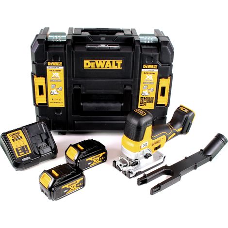 Sierra de calar sin cable DeWalt DCS 335 M2 18V + 2x baterías recargables 4,0 Ah + 1x cargador rápido en TSTAK (1/4)