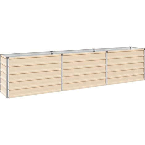 vidaXL Cama de Jardín Elevada Marfil 240 x 40 x 55 cm (1/2)