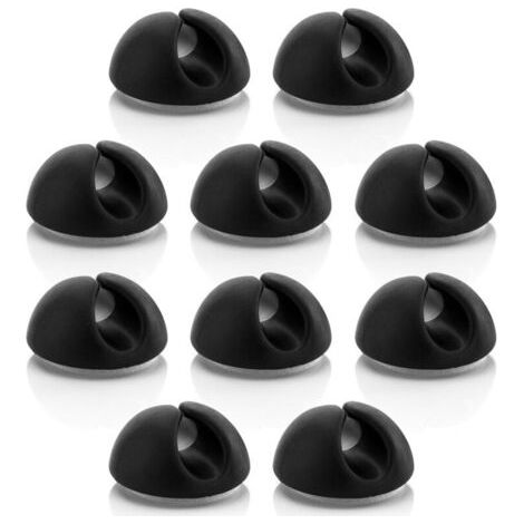 10x Attaches Support de Câble Gestion des Câbles Fixation des Câbles Organisateur de Câbles pour câbles jusqu'à 8 mm Attaches de Câble Fixation des Câbles Gestion des Câbles Noir