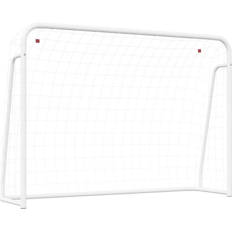vidaXL Porta da Calcio con Rete Bianca 214x75x152cm Acciaio Poliestere