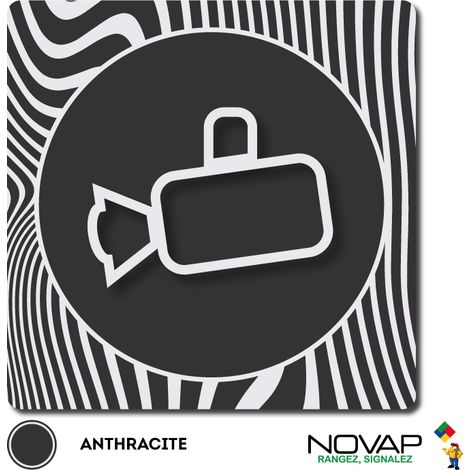 Plaque Vidéo Protection - Design Anthracite 90x90mm - 4330921 (1/3)