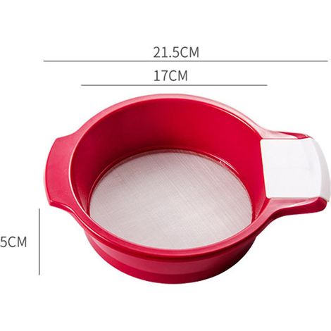 Tamis à farine en acier inoxydable, tamis à pâtisserie, outil de rangement pour la cuisson, tasse à tamiser la farine, tamis à mailles fines pour tamiser la poudre. (1/5)