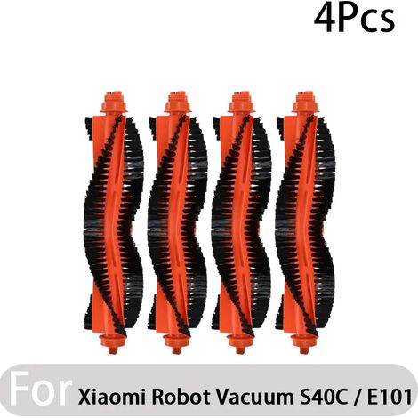 (Orange) Compatible avec (Aspirateur robot Xiaomi S40C / E101 - Kit de pièces détachées et accessoires - Brosse latérale principale - Filtre HEPA (1/4)