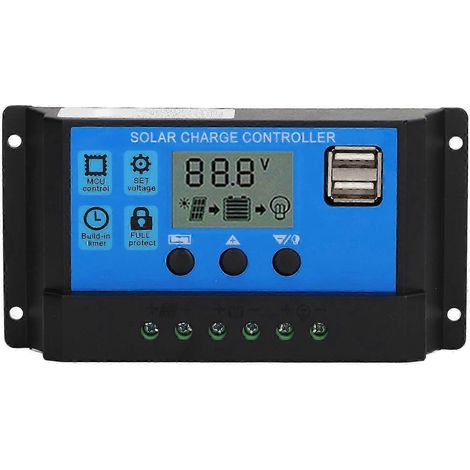 100A 12V/24V PWM Solarladeregler, Photovoltaik-Regler mit LCD-Bildschirm, MPPT-Laderegler für Solarmodule, robustes Gehäuse. (1/5)