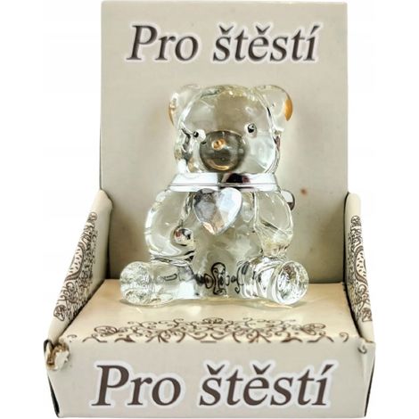 Orsetto di vetro con cuore, 3×4×2 cm (1/5)
