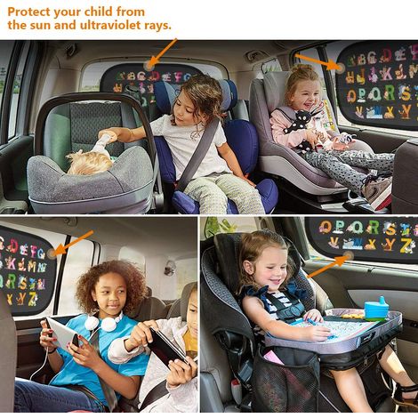 Parasole per auto per bambini, parasole autoadesivo per finestrini auto, protezione per bambini, blocca i raggi ultravioletti nocivi per neonati, adulti e cani - 2 pezzi (1/4)
