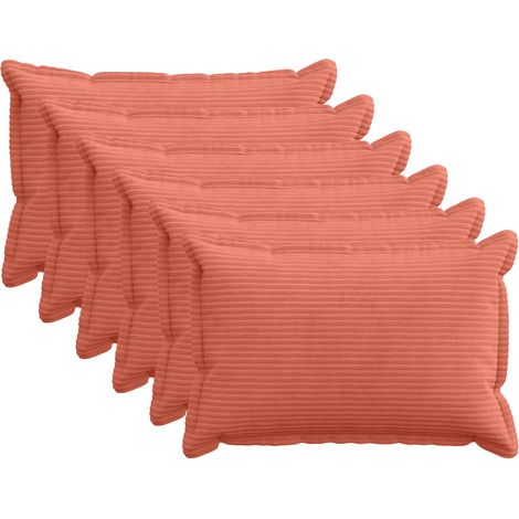 Funda de almohada 6 uds. HOUTEN Rojo Naranja 50 x 80 cm pana vidaXL