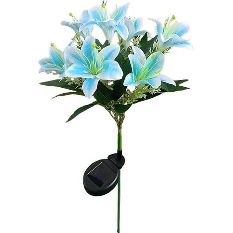 Lampe solaire Solaire Jardin Lampe - 7-Head Lys avec Swaying Pole - étanche LED String & Patio – Bleu (1/5)