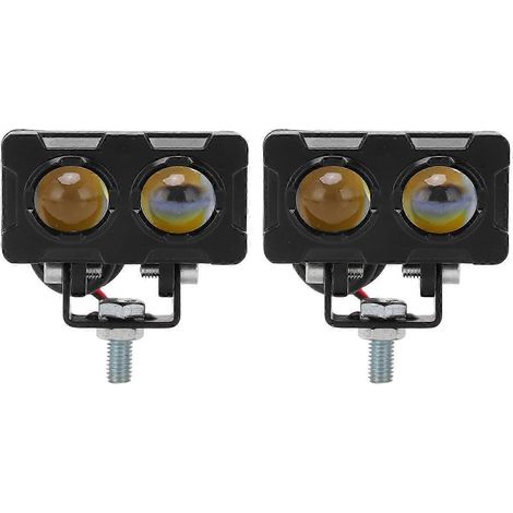 Lot de 2 phares de travail LED étanches pour motos tout-terrain, quads et SSV, avec support de fixation M8. (1/5)