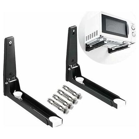 TAISHENGDA-2-teiliger Mikrowellenständer mit Arm, Mikrowellenhalterung aus Stahl, Wandhalterung für Mikrowellen, Wandregal für Mikrowellen, für Küchenzubehör (a (1/5)