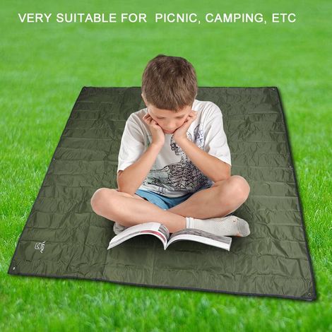 Tapis de sol imperméable et portable AOTU pour tente, camping et pique-nique (vert) (1/5)