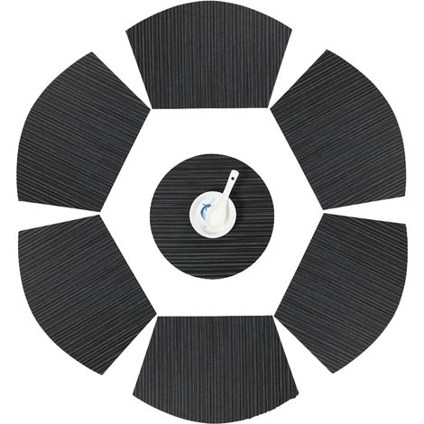 Ensemble de 7 sets de table ronds en forme de coin, résistants à la chaleur et faciles à nettoyer (1/5)