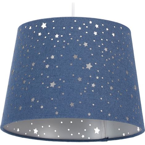 Relaxdays – Abat-jour rond pour chambre d’enfants – Motif ciel étoilé – Dimensions 27 x 122 cm – Compatible E27 60W – Montage simple inclus