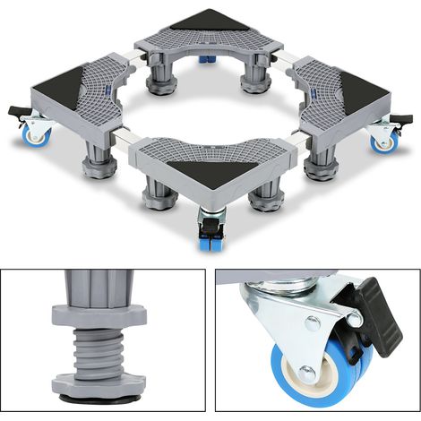 Wolketon Soporte para lavadora Base para lavadora Ajustable Base para lavadora Ajustable 41-64 cm 8 patas + 4 ruedas