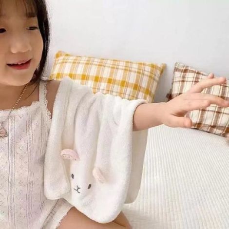 Serviette de bain enfants enfant garçons filles dessin animé microfibre bonne Absorption d'eau serviettes de plage agneau blanc