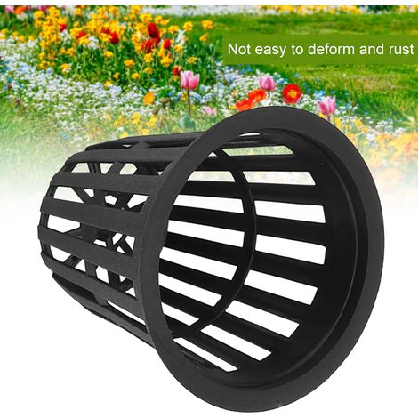 Lot de 10 paniers hydroponiques en plastique durable et sûr pour la culture en jardin ou balcon (noir) (1/5)