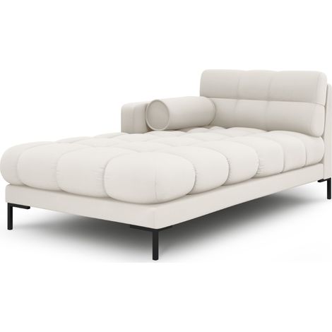 Méridienne gauche en tissu structurel beige clair (1/4)