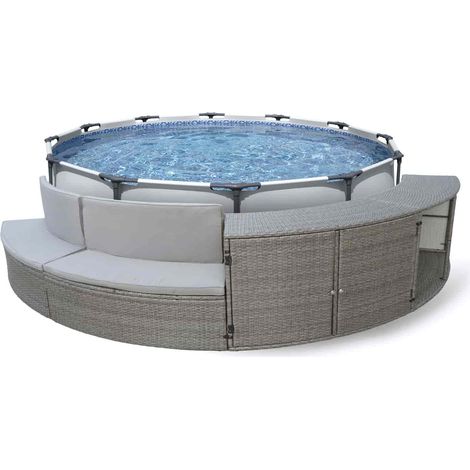 Piscina Desmontable Tubular Bestway Steel Pro Max 305x100 cm con Escalera y Depuradora Cartucho 1.249 l/h + Revestimiento para Piscina K2O Half Surround 306 306x40x70 cm Set Semicircular de 4 piezas (1/4)