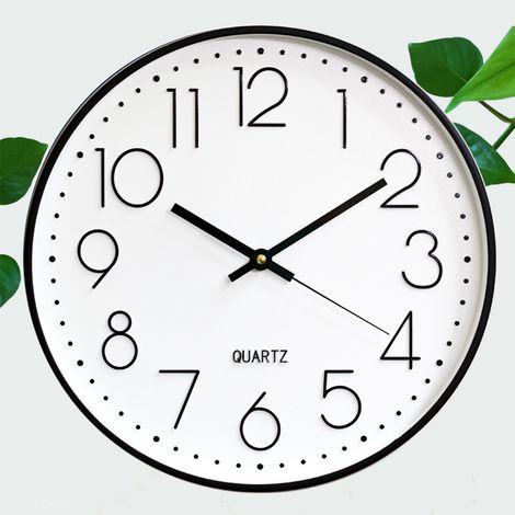 20CM Blanc Moderne Horloge Murale silencieuse sans Tic-tac, Horloge Murale décorative Ronde, Murale Facile à Lire, Design Minimaliste (1/5)