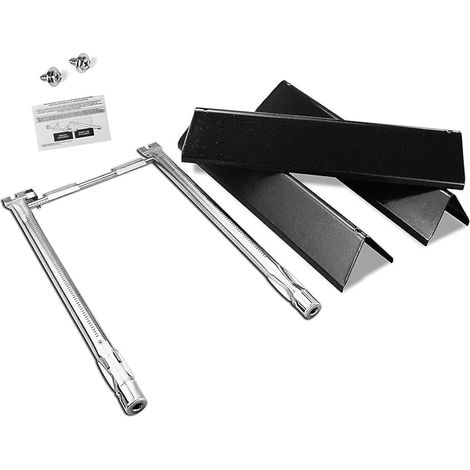 Brûleur à gaz, acier inoxydable et plaque thermique en acier émaillé, déflecteur de chaleur de remplacement pour Weber Spirit I & II E210/220, S210, S220 (mit vorderen Brennerknöpfen) (1/5)