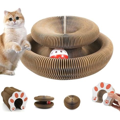 Poste rascador interactivo para gatos, juego de 2 piezas, diseño reversible y duradero, apto para gatos de todos los tamaños.