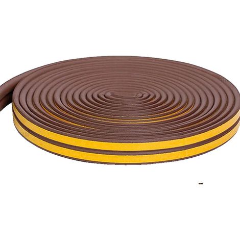 Bande d'étanchéité pour porte, mousse acoustique en caoutchouc, bande auto-adhésive, Marron, P, 10M (1/2)