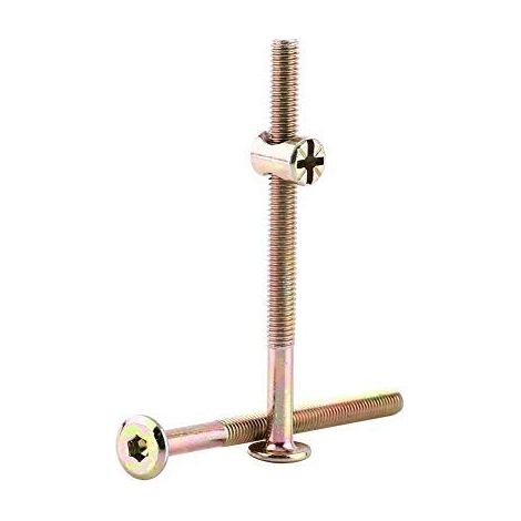 10 pcs M6 En Acier Au Carbone Hexagonale à Tête Creuse Vis à Métaux Boulons De Meubles Lit d'Enfant Avec Baril Écrous Goujon Connecteur Connecteur(90mm).