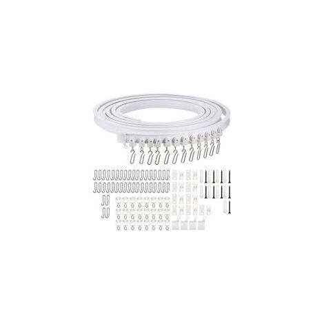 Rail de rideau flexible de 5 m en PVC nanosynthétique et acier souple, fixation au plafond, couleur blanc, idéal pour cloisons et espaces modulables (1/5)