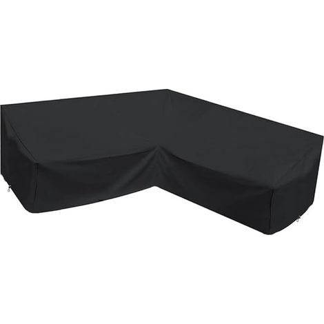 Housse pour mobilier de jardin en forme de L, housse de canapé imperméable de qualité supérieure en tissu Oxford, protection contre la poussière pour meubles en rotin, canapé d'angle en rotin. (1/5)