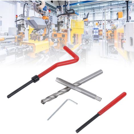 Kit de réparation de filetage M7, 25 pièces, dans une boîte en plastique transparent pour machines-outils (1/5)