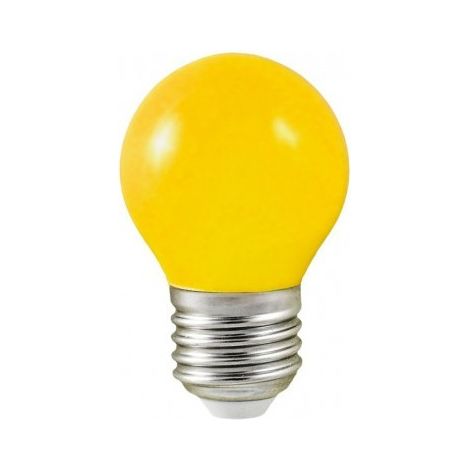Ampoule LED E27 Bulb opaque jaune G45 1W (9W)