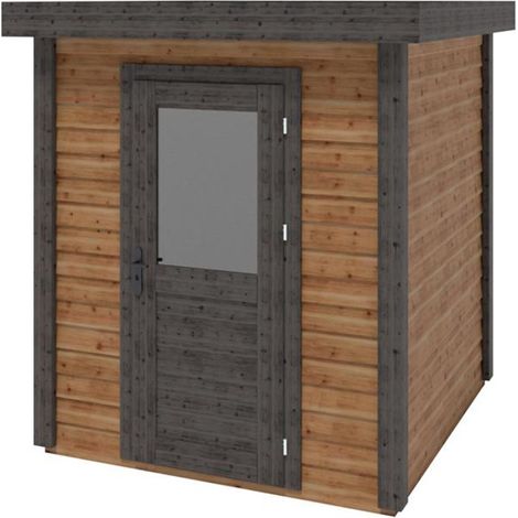 Abri de jardin en bois Vala 2.09x2.09m - 4.37m2 - Ep. 28mm - Traité (1/3)