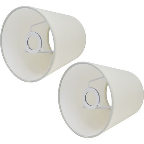 2x Abat-jour en tissu style européen pour lampe E14, lustre, lampe de table et lampe sur pied, beige PX17 (1/5)