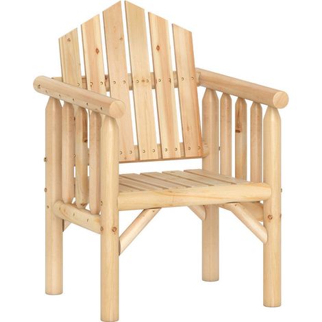 Patio, terrasse ou bord de piscine - fauteuil de repas extérieur en bois naturel avec accoudoirs et dossier incliné (1/5)