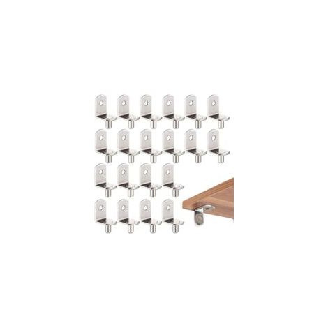 20 clavos metálicos en forma de L para soporte de estantes, de 5 mm, aptos para armarios, librerías, estantes de madera y cristal clavos perforados niquelados para soporte de estantes. - Crezuo