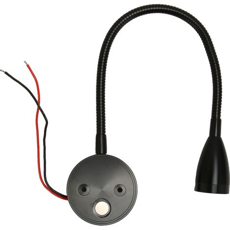 Lampe de lecture murale LED tactile, 3 températures de couleur, intensité variable, avec flexible flexible pour camping-car, bateau et caravane, 12-24 V CC, noir (1/5)