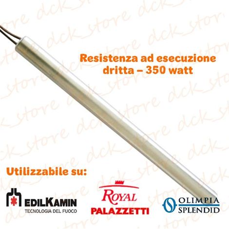 Resistenza Candeletta Accensione Stufa A Pellet Diam 12,5 X 160 Mm 350 W Edilkamin Palazzetti