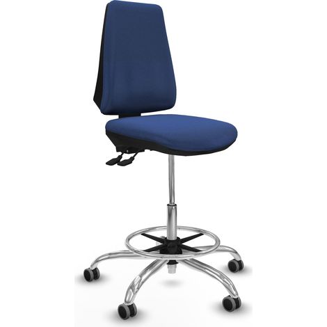 Taburete Elche AS bali azul marino base cromada ruedas 65mm engomadas