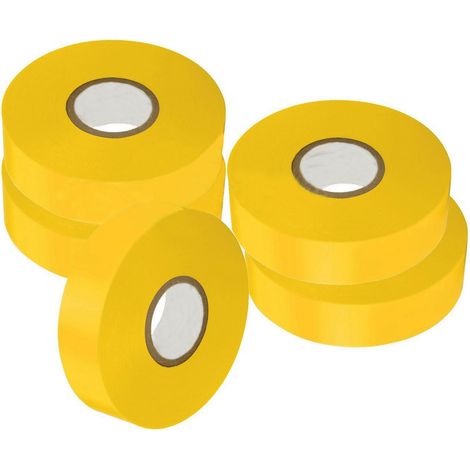Dapetz ® Yellow Electrical Tape, 18mm x 33m, Strong Self-Adhesive PVC Insulation Tape for Insulating, Repairing and Protecting Electrical Wires, 5 Rolls (1/5)