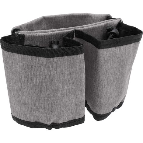 Porte-gobelet de voyage en tissu Oxford, gris, pour poignée de valise. (1/5)
