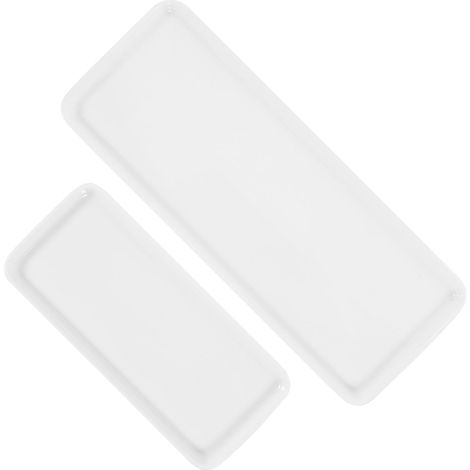 Plateaux de Rangement et Rangement de Bijoux en Céramique Blanche Lot de 2 Lisse pour Salle de Bain pour Lavabo'-'-