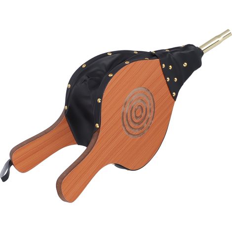 Soufflet de cheminée à bois, grand souffleur d'air pour bois, buse en fonte avec sangle de suspension, pour barbecue de camping en plein air. (1/5)
