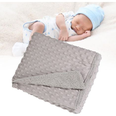 Couverture pour bébé, légère et chaude, idéale pour les nouveau-nés, ultra douce et moelleuse, grise. (1/5)
