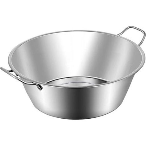Bassine - 1 Pièce - Bassine Inox 9 L - Diamètre 38 cm - Épaisseur 0,6 mm - Compatible Tous Feux Y Compris Induction - Pour Confitures Et Préparations Culinaires (1/2)