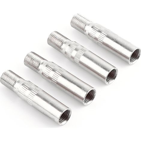4 embouts de valve métalliques pour roues de voiture, camion, van et caravane - prolongateurs de tige (1/5)