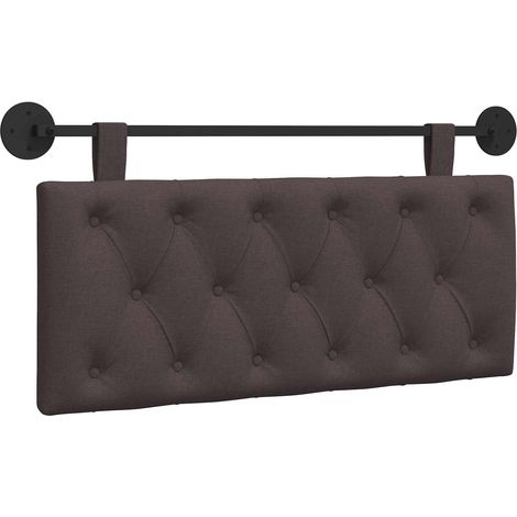 Hanging Headboard Dark Brown Fabric vidaXL
