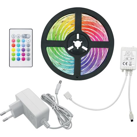 Ruban LED COB RGB 12V 15W Alcapower 1m IP65 avec variateur infrarouge, 810 LED, angle 180°, étanche, éclairage décoratif intérieur et extérieur SEO (1/3)