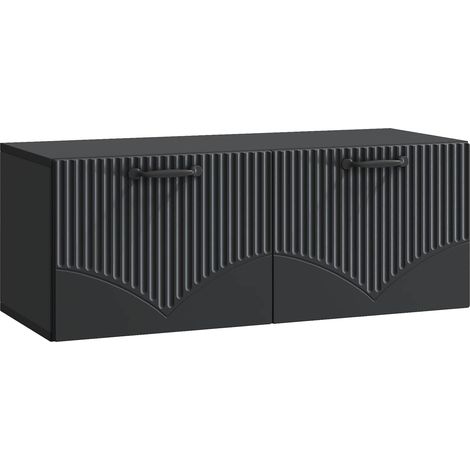 vidaXL Meuble TV mural Noir 78,5 x 31 x 30 cm Bois d'ingénierie